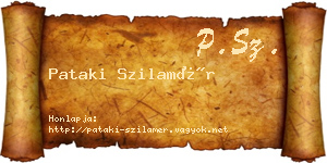 Pataki Szilamér névjegykártya